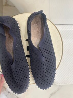 Ilse Jacobsen Navy Perforated Slip-On Sneakers